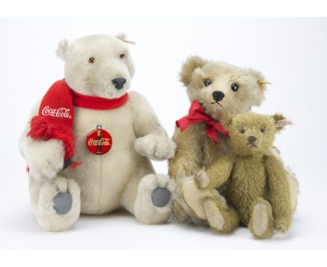 Two Steiff Limited Edition teddy bears: Appolonia Margarete 429 for 2004/2005 and a Polar Bear 35 Coca-Cola, 1837 of 1000, 19