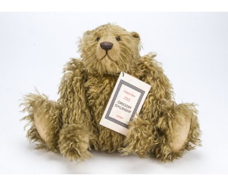 A Gregory Bear Shaggle, by Gregory Gyllenship, of light golden shaggy mohair, five way jointed with card tag, 1997 - 15in. (3