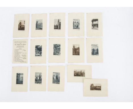 A rare set of fourteen Frank Willis for Queen Mary’s Dolls’ House etchings, signed India Proofs by Frank Willis, A.R.E. measu