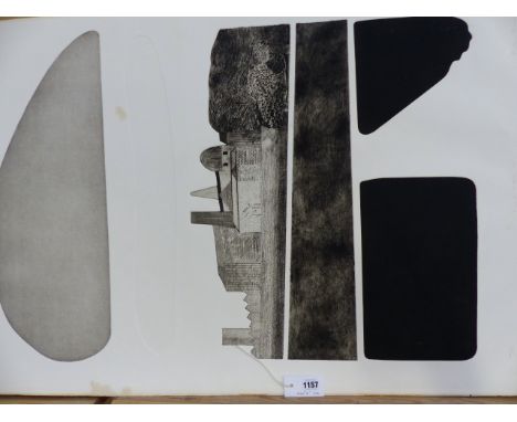20 th.C.ENGLISH SCHOOL ROAD A406 PENCIL SIGNED LIMITED EDITION PRINT, UNFRAMED.   102 x 68cms.
