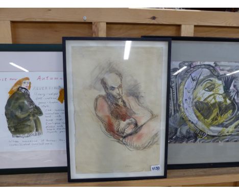 HONOR FROST (1917-2010)(arr) A WATERCOLOUR PORTRAIT STUDY OF HER HUSBAND Captain Edward Boyce Barrow Cunning TOGETHER WITH A 