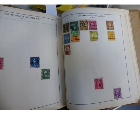 THREE STAMP ALBUMS OF WORLD STAMPS, MAINLY THE FIRST HALF OF THE 20th.C.