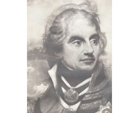 After Sir William Beechey. Engraved Portrait of Vice Admiral Viscount Nelson KB. 34 x 48 cm.