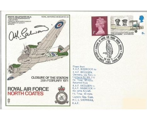 RAF North Coates special signed cover. 1971 SC34 RAF North Coates Closure of the Station cover. Limited edition of 100 signed