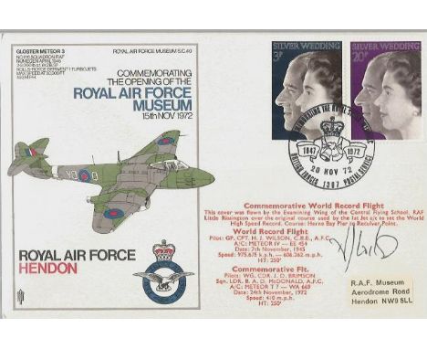 RAF Hendon special signed cover. 1972 RAF Hendon, Opening of the Royal Air Force Museum cover. Flown by the Central Flying Sc