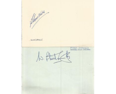 Rare Cricketers Autographs. Two large pages taken from an autograph album. Both pages have signatures on both sides, and the 