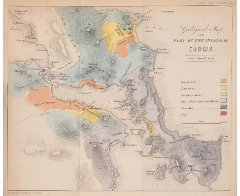 Geology.- Quarterly Journal (The) of the Geological Society of London, vols.1-6, numerous folding charts and maps, some hand-