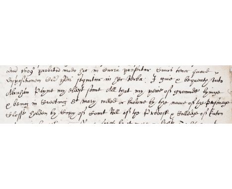 Eton College.- Suffolk, Creeting St Mary.- Ward (Nathaniel, deputy of James Whittlock) Court Baron probates, manuscript in La