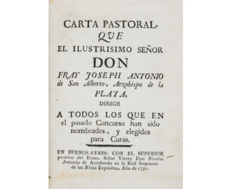 San Alberto (José Antonio de) Carta pastoral, qve el ilustrisimo Señor Don Fray Joseph Antonio de San Alberto, arzobispo de 