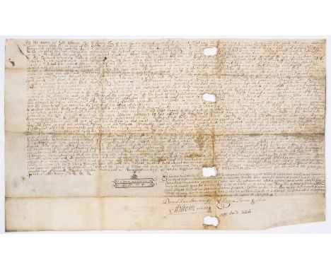 Scotland.- Instrument of sasine of the tenement of houses in Borrowstouness [Bo'ness] in favour of Geills Mather and John Bla