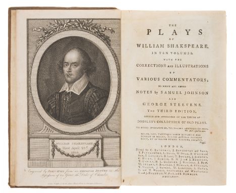 Shakespeare (William) The Plays...To which are added Notes by Samuel Johnson and George Steevens, 10 vol., third edition, hal