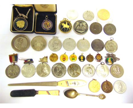 ASSORTED ROYAL COMMEMORATIVE SOUVENIR MEDALS &amp; OTHER ITEMS  comprising a medal for the marriage of the Prince of Wales, 1