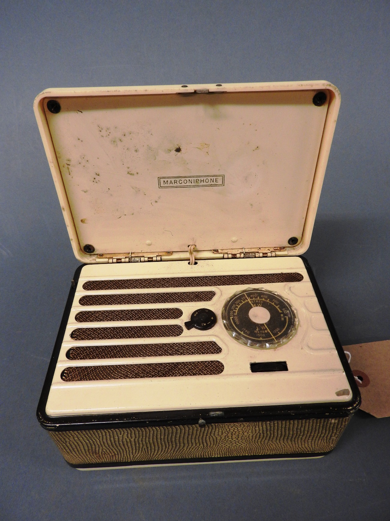 G.Marconi, 194852, 'Marconiphone P20B' portable valve radio, having