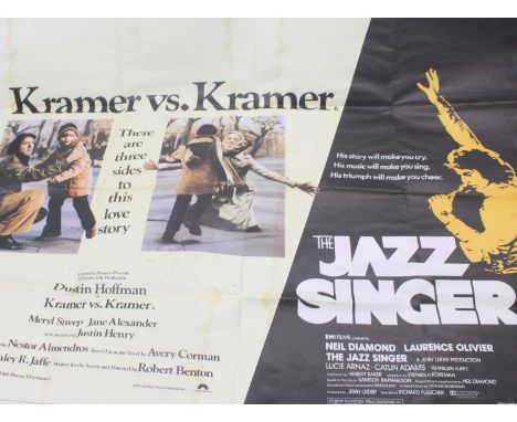 A collection of movie posters, all folded to include Kramer vs Kramer, Chorus Line , Cotton Club, Shine A Light, Fame, Agains