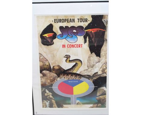 Yes - 90125 European Tour Poster, 86 x 61cm (rolled), together with various other music related posters to include Doc Thomas
