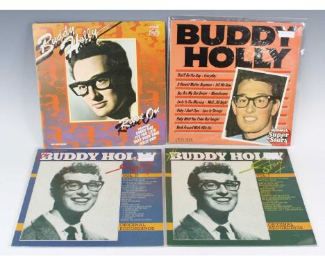 Buddy Holly, a collection of LPs to include Reminiscing, S/T, 20 Greatest Hits (Dutch), Unforgettable Hits (Dutch), Legend, G