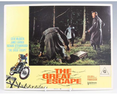 The Great Escape, a set of eight U.S. cinema lobby / front of house cards for the 1970 re-release starring Steve McQueen, Jam