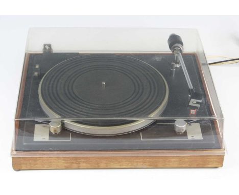 A Connoisseur BD2 turntable, having a walnut veneered base and perspex cover, with original instruction manual and paperwork,