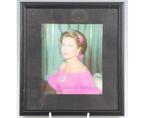 Grace Kelly, (1929-1982) American actress and Princess of Monaco, a 15 x 13cm colour portrait image, bears signature lower mi
