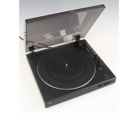 A JVC AL-E31 Auto Retutn TurnTable System, serial no. 10508202, with instruction manual, a Commtel Phono Pre-amplifier and an