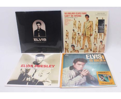 Elvis Presley, a collection of four 12" LPs - The sun singles collection, Elvis is back (bonus track edition), Gold edition v