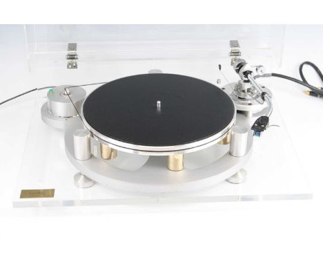 A J.A. Michell GyroDec Classic Michell Turntable, with SME model 3009 tonearm, housed in an acrylic case, w.53, d.41, h.19cm.