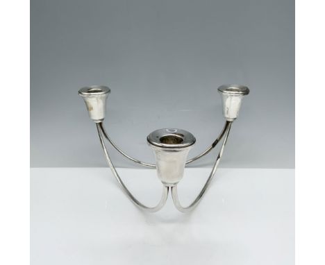 Beautiful weighted sterling silver three stand candlestick holder backstamped Duchin Sterling Silver Weighted. Issued: 20th c