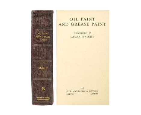 KNIGHT, Laura 'Oil Paint and Grease Paint,' First edition, rebound in contemporary quarter maroon leather, ex libris Pembroke