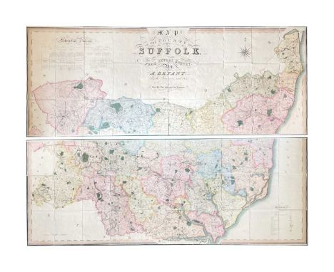 Bryant's large scale map of Suffolk ' Map of the County of Suffolk from actual survey by A. Bryant in the years 1824 and 1825