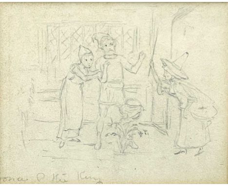 Attributed to Kate Greenaway Pencil drawing for The Fairy Gifts, but not used in Moon and the King.