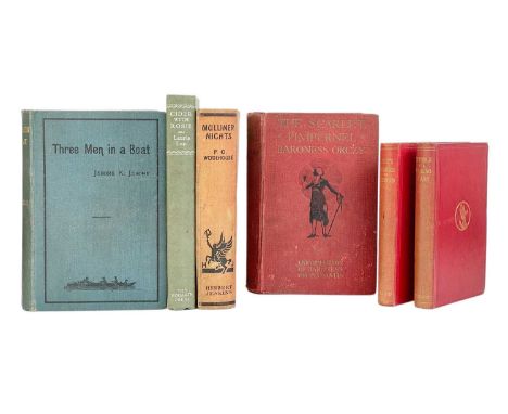 Six classic works Jerome K. Jerome. 'Three Men in a Boat,' first edition, original cloth, small chips to ends of back strict,