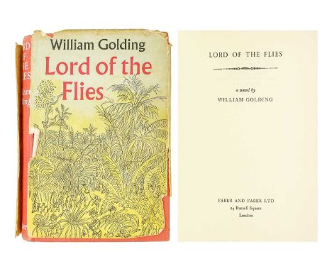 GOLDING, William 'Lord of the Flies,'  First edition, second impression, original cloth, front and rear unclipped dj torn in 