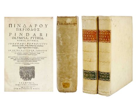 PINDAR Translations by Erasmus Schmidt and Johannes Benedictus  Erasmus Schmidt. 'Pindari Ly-Ricorum Principis, Plus Quam Sex