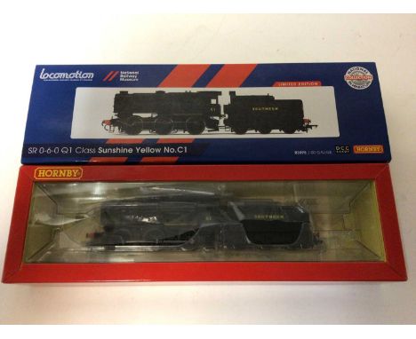 Hornby OO gauge LNER 2-6-4 T Thompson LI 67702, R 3461, BR 2-8-0 T Class 52 XX R3224, SR 0-6-0 Q1 Class Sunshine Yellow R3595