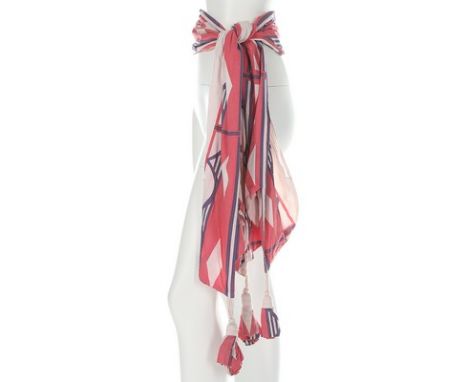 A Westwood/McLaren 'Navaho' print cotton sash, 'Pirate' collection, SS 1982 AW 1982-82, World's End label, with tasselled end
