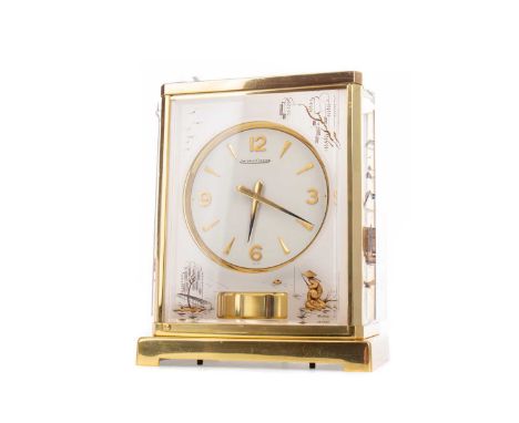 JAEGER LeCOULTRE 'MARINA' ATMOS CLOCK,the chapter ring with gilt dagger hour markers and Arabic numerals at 3, 6, 9 and 12, t
