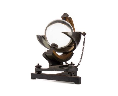EARLY 20TH CENTURY HELIOGRAPH/SUNSHINE RECORDER BY CASELLA OF LONDON,no. 8339, 24.3cm high