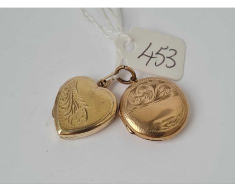 Two vintage 9ct back &amp; front lockets