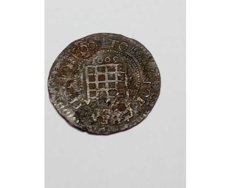Hampshire, Romsey, halfpenny token 1669, BW 171, with old Spink ticket