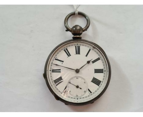 A gents silver pocket watch with seconds sweep 