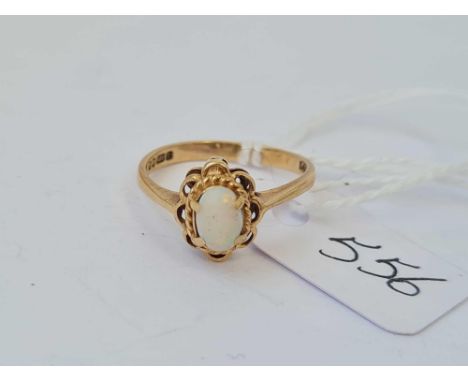 An opal 9ct dress ring size J  1.7g inc