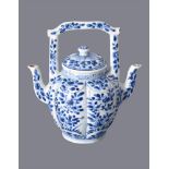 A good Chinese blue and white double-spouted teapot