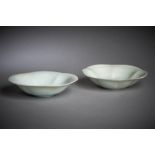 A pair of Chinese qingbai lobed bowls