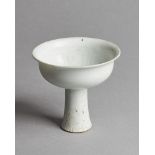 A Chinese shufu type white glazed stem cup