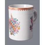A Chinese Export Famille Rose armorial Mug