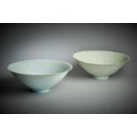 Two Chinese qingbai lobed bowls