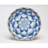 A Chinese blue and white 'Lotus' dish