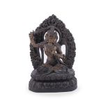 A parcel-gilt wood figure of Bodhisattva Manjusri