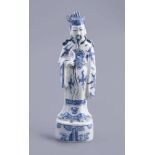 A rare Chinese blue and white figure of Zhongli Quan