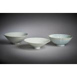 Three small Chinese qingbai bowls